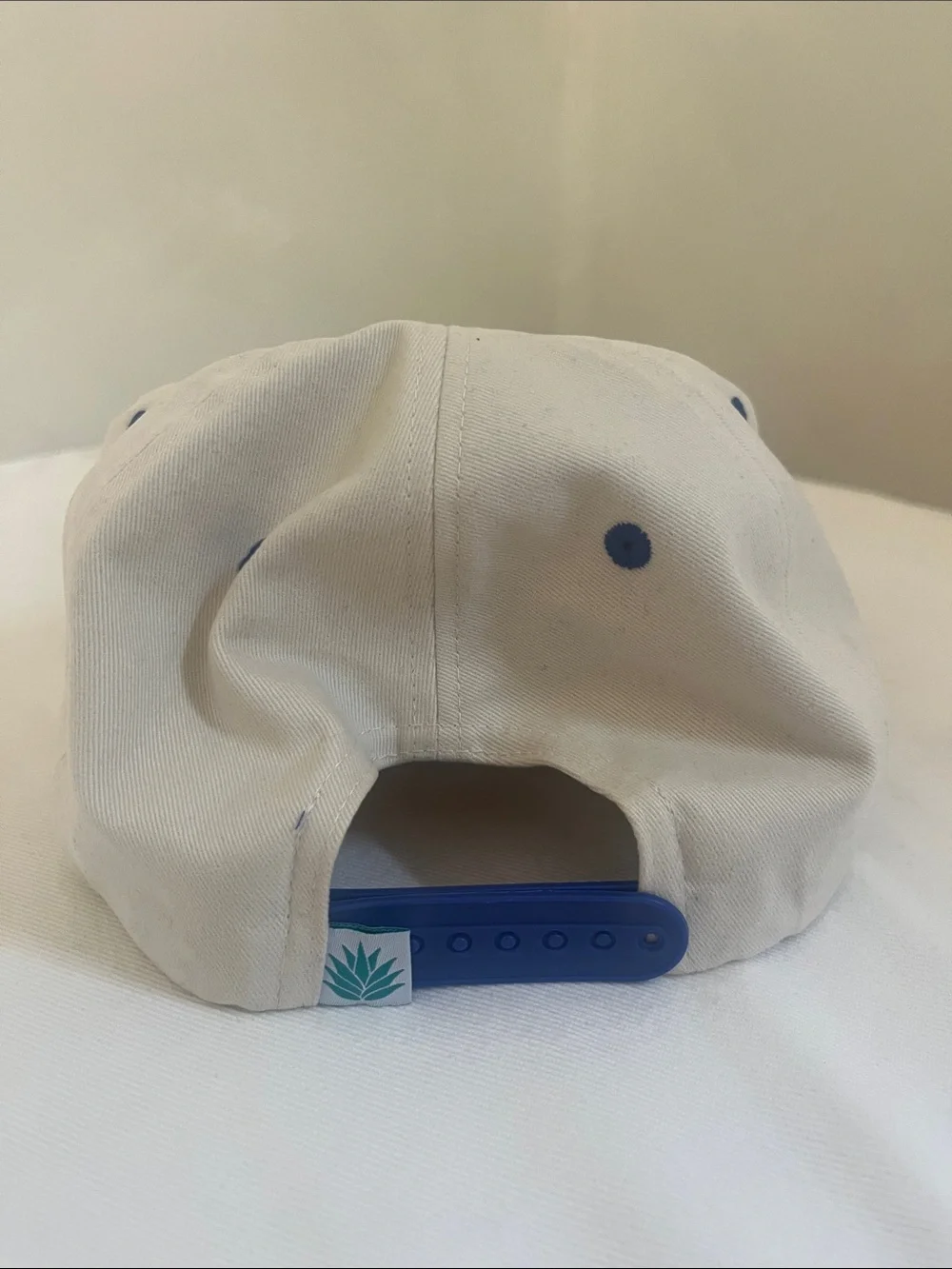 Fishing Not Catching Embroidered Baseball Cap - White & Blue